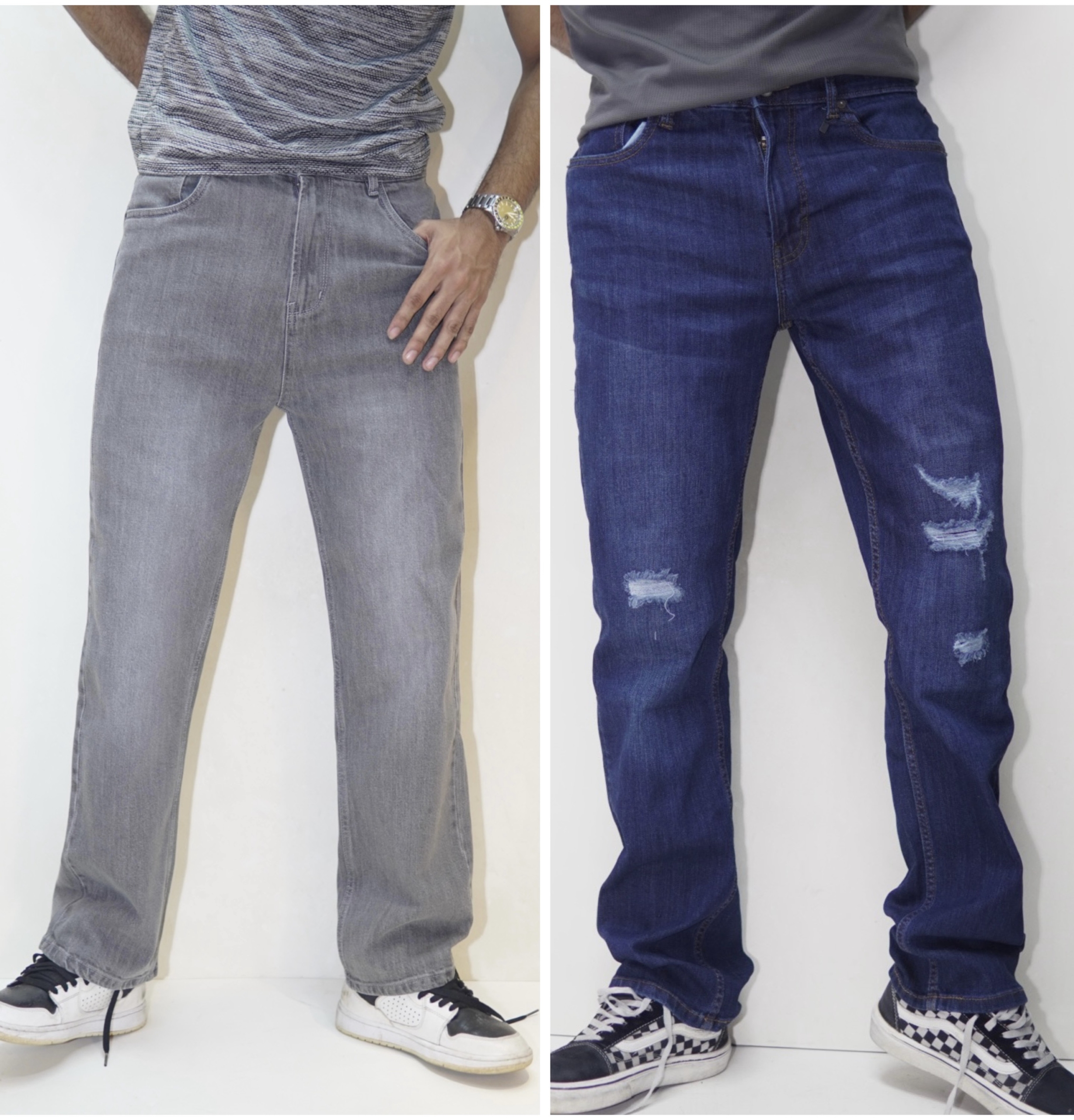 2 PACK REGULAR FIT Premium 97% Cotton 3% Spandex Stretch Denim PANT